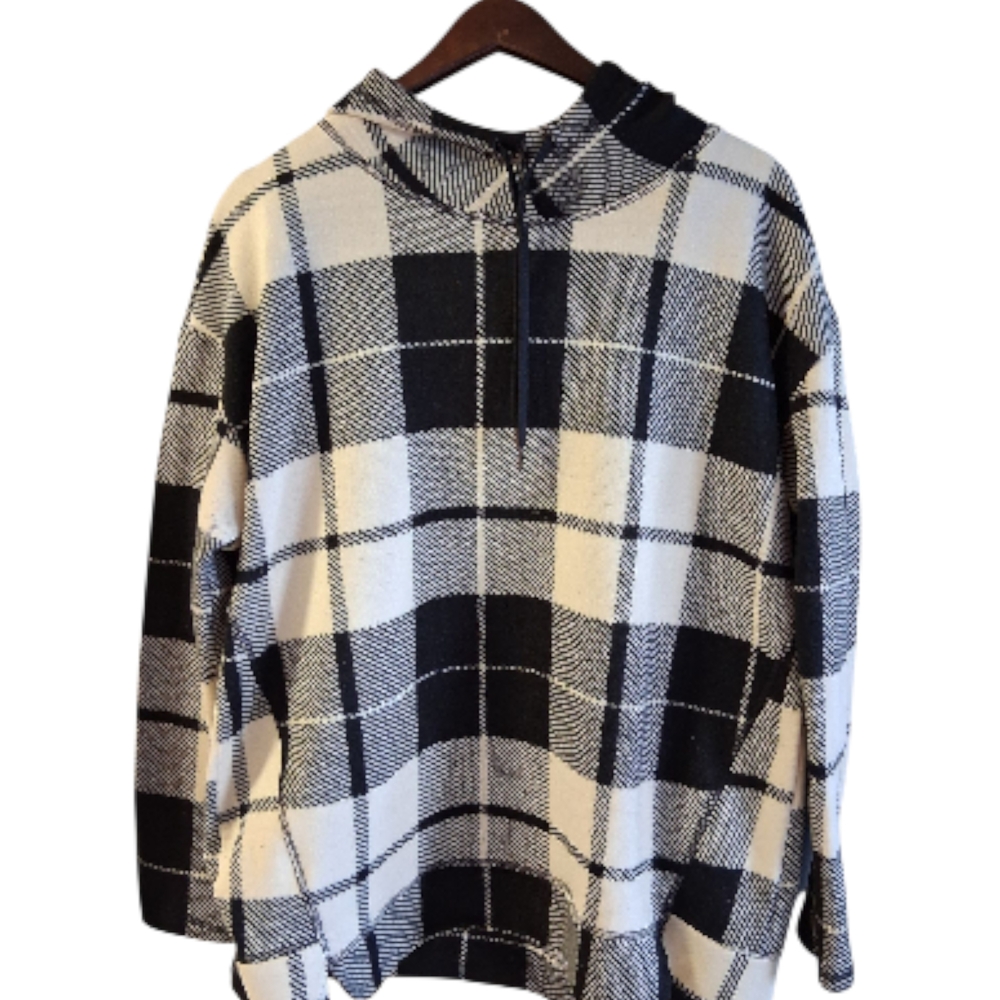 St. John's Bay Black and White Striped Pullover